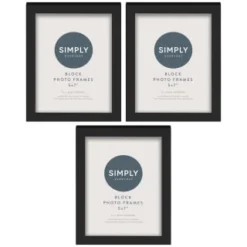 Simply Everyday 5 X 7" Block Frames 3pk - Black