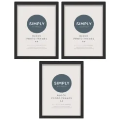 Simply Everyday A4 Block Frames 3pk - Black
