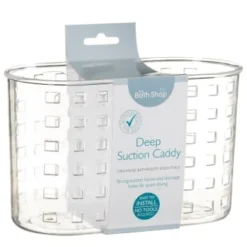 Simply Deep Plastic Suction Caddy - Clear -Comfort Home Store 308158 Deep Suction Caddy