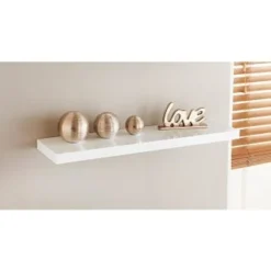 Norsk High Gloss Shelf 90cm - White