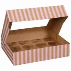 Betty Winters Large Cupcake Boxes 2pk -Comfort Home Store 320784 4pk cupcake boxes holds 12 pink 3