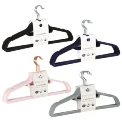 B&M Pure Velvet Hangers 8pk - Grey -Comfort Home Store 333534 8pk velvet hangers group 1
