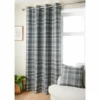 B&M Oakland Traditional Woven Grey Check Curtains 46 X 54"