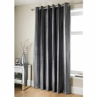 B&M Charcoal Jasmine Sparkle Velvet Eyelet Curtains 66 X 90" 1 B&M Charcoal Jasmine Sparkle Velvet Eyelet Curtains 66 X 90"