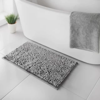 B&M Velvet Touch Bath Mat - Grey 1 B&M Velvet Touch Bath Mat - Grey