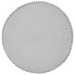 B&M Grey Round Pom Pom Placemats 4pk 7 B&M Grey Round Pom Pom Placemats 4pk -Comfort Home Store 355688 pom pom placemats grey 4