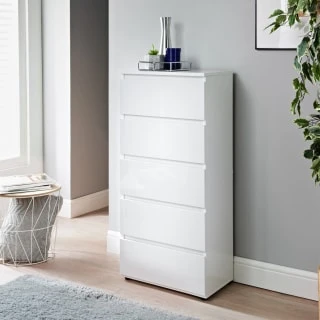 Norsk 5 Drawer Chest - White 1 Norsk 5 Drawer Chest - White