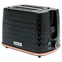 Goodmans Textured 2 Slice Toaster - Black & Rose Gold