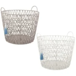 B&M Storage Basket With Tassel - Grey -Comfort Home Store 368485 basket with tassel main