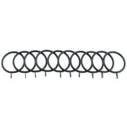 B&M Metal Curtain Rings 10pk - Black -Comfort Home Store 369327 metal curtain rings black 3