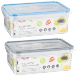 B&M Clip Top Food Containers 4pk - Blue -Comfort Home Store 369681 4pk clip top food containers group
