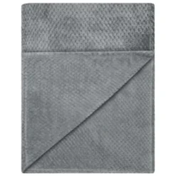 Waffle Faux Fur Throw - Grey -Comfort Home Store 372931 heritage collection waffle faux fur throw 130x160cm