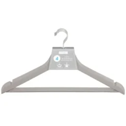 B&M Matte Grey Wooden Hangers 4pk
