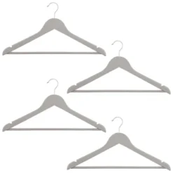 B&M Matte Grey Wooden Hangers 4pk -Comfort Home Store 376023 wooden hangers 4pk group