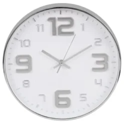 B&M Embossed Clock - Silver