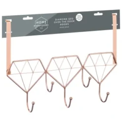B&M Diamond Geo Overdoor Hooks - Rose Gold
