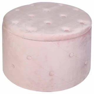 B&M Round Blush Ottoman 1 B&M Round Blush Ottoman