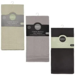 Simply Everyday Waffle Tea Towels 3pk - Grey 7 Simply Everyday Waffle Tea Towels 3pk - Grey -Comfort Home Store 380223 380224 380225 3pk simply everyday waffle teal towels main