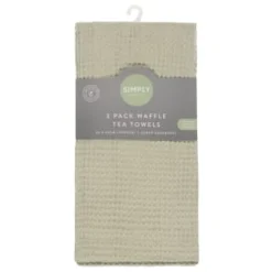 Simply Everyday Waffle Tea Towels 3pk - Sage