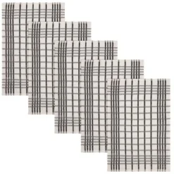 B&M Essentials Check Tea Towels - Black 5pk 6 B&M Essentials Check Tea Towels - Black 5pk -Comfort Home Store 380235 5pk check tea towels black 2