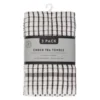 B&M Check Tea Towels - Black 3pk
