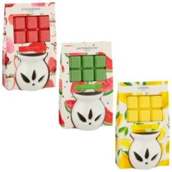 B&M Oil Burner & Wax Melt Set - Watermelon -Comfort Home Store 380472 380475 380478 oil burner wax melt set group