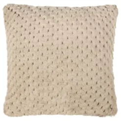 B&M Waffle Faux Fur Cushion - Natural