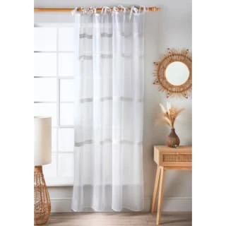 Willow Lace Tie Top Voile 55 X 90" - White 1 Willow Lace Tie Top Voile 55 X 90" - White