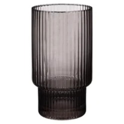 B&M Urban Paradise Smokey Ribbed Glass Tumbler - Grey