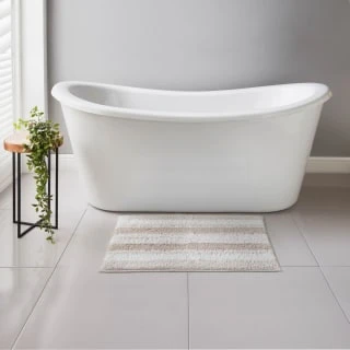 B&M Newbury Stripe Bath Mat 50 X 80cm - Neutral 1 B&M Newbury Stripe Bath Mat 50 X 80cm - Neutral