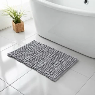 Retreat Knitted Bath Mat 50 X 80cm - Grey 1 Retreat Knitted Bath Mat 50 X 80cm - Grey