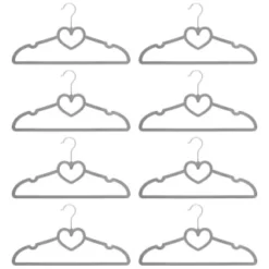 B&M Velvet Heart Shaped Hangers 8pk - Grey -Comfort Home Store 383671 8pk velvet shaped hangers hearts grey