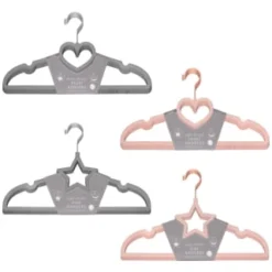 B&M Velvet Heart Shaped Hangers 8pk - Grey -Comfort Home Store 383671 8pk velvet shaped hangers main