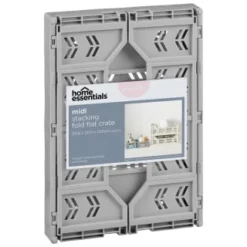 Midi Stacking Fold Flat Crate 30.6 X 20.5 X 12.6cm - Grey -Comfort Home Store 384970 home essentials midi stacking fold flat crate grey