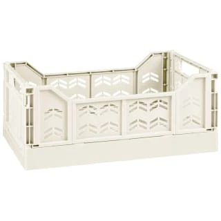 Midi Stacking Fold Flat Crate 30.6 X 20.5 X 12.6cm - Cream 1 Midi Stacking Fold Flat Crate 30.6 X 20.5 X 12.6cm - Cream