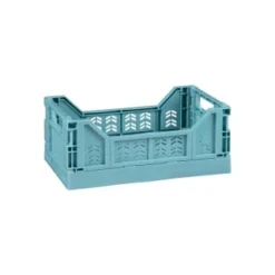 Mini Stacking Fold Flat Crate 22.2 X 15 X 8.7cm - Teal