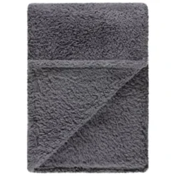 Simply Everyday Teddy Rolled Throw - Grey -Comfort Home Store 388688 simply teddy rolled throw grey 2