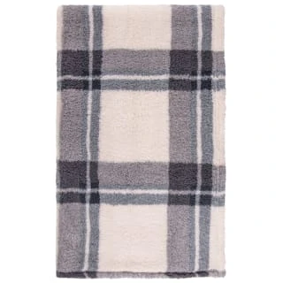 Simply Everyday Check Sherpa Throw - Grey 4 Simply Everyday Check Sherpa Throw - Grey - Image 4