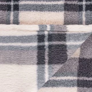 Simply Everyday Check Sherpa Throw - Grey 3 Simply Everyday Check Sherpa Throw - Grey - Image 3