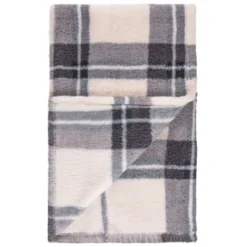 Simply Everyday Check Sherpa Throw - Grey 5 Simply Everyday Check Sherpa Throw - Grey -Comfort Home Store 388697 grey check sherpa throw 4