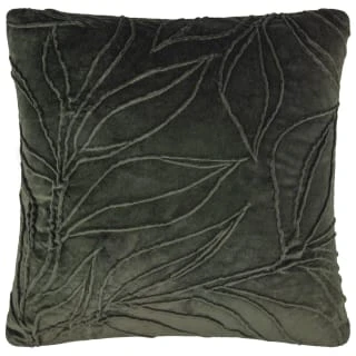 B&M Leaf Velvet Quilted Cushion - Green 1 B&M Leaf Velvet Quilted Cushion - Green