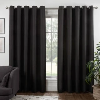 B&M Colorado Hopsack Fully Lined Black Eyelet Curtains 66 X 72" 1 B&M Colorado Hopsack Fully Lined Black Eyelet Curtains 66 X 72"