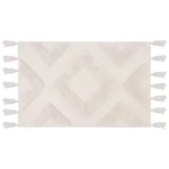 B&M Diamond Flatweave Bath Mat - Cream