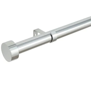 B&M Shiny Nickle Stud End Curtain Pole 120 - 220cm 1 B&M Shiny Nickle Stud End Curtain Pole 120 - 220cm