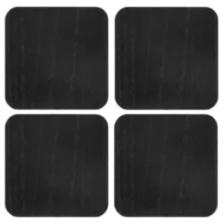 B&M Black Wooden Coasters 4pk -Comfort Home Store 390404 4pk wooden coasters solid wood black 2