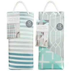 Blue Stripe Printed Shower Curtain -Comfort Home Store 390591 printed shower curtain blue group