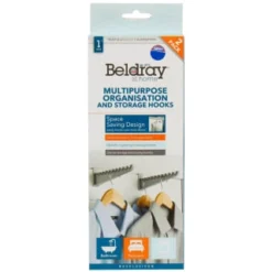 Beldray Multi-Purpose Organisation Hooks 2pk 8 Beldray Multi-Purpose Organisation Hooks 2pk -Comfort Home Store 392146 beldray 2 pack multipurpose organisation and storage hooks 5