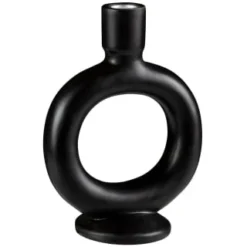 B&M Round Candle Holder - Black