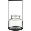 B&M Glass Lantern With Black Frame
