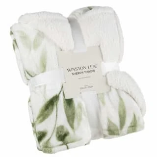 Winston Green Leaf Sherpa Throw 1 Winston Green Leaf Sherpa Throw